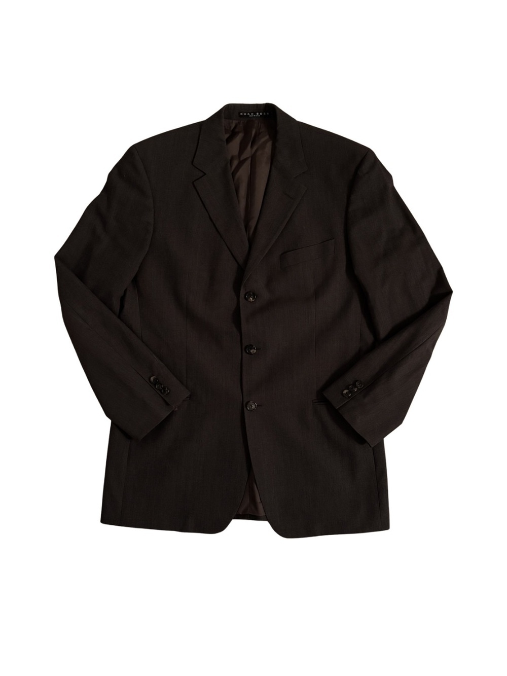Hugo Boss Y2K Chocolate Brown Three-Button Suit Jacket